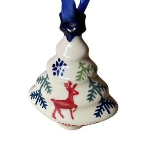 Polish Pottery Christmas Tree Ornament Handmade Poland Manufaktura Tree Gift